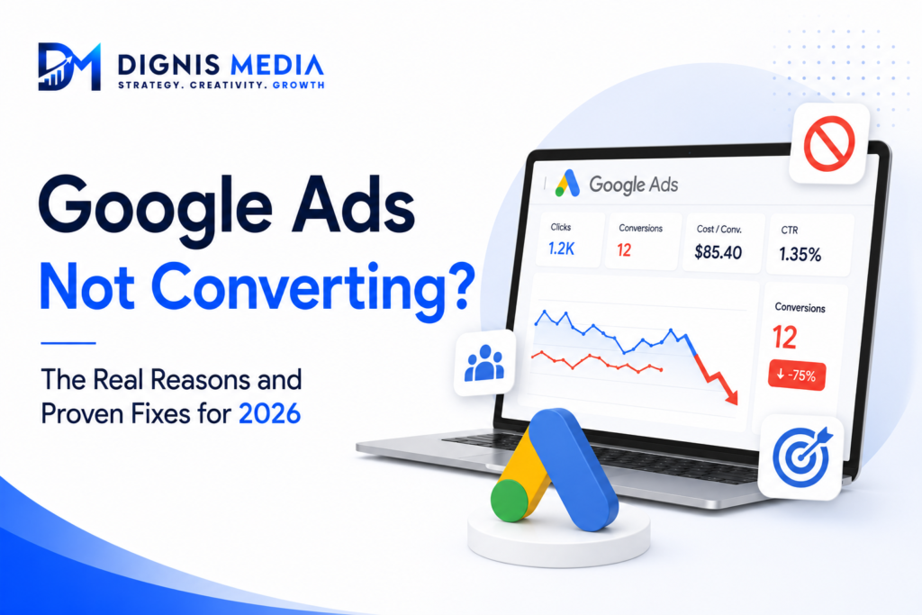 google ads not converting fix 2026, Dignis Media